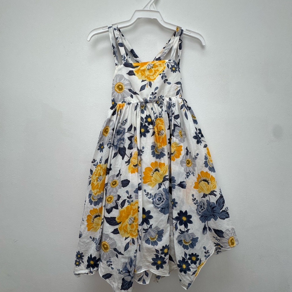 3T- Floral Sun Dress in Yellow and Blue